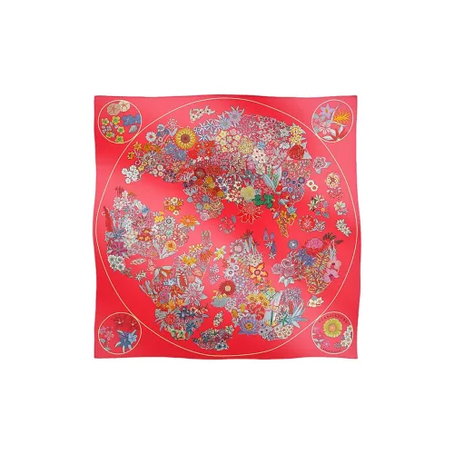 HERMES Carre Шелковые Шарфы Женские Красный