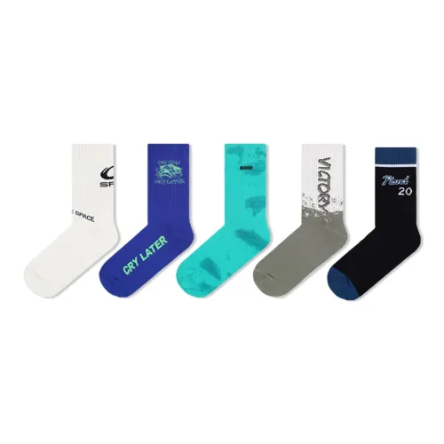 Duanmei Модная и Крутая Коллекция Tie Dye 5 пар Мужских Носков до икры MID