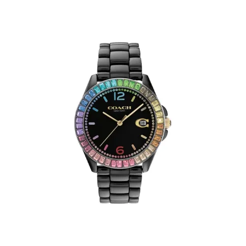 COACH Grayson Collection Кварцевые наручные часы керамический ремешок 36 мм черный циферблат женские часы