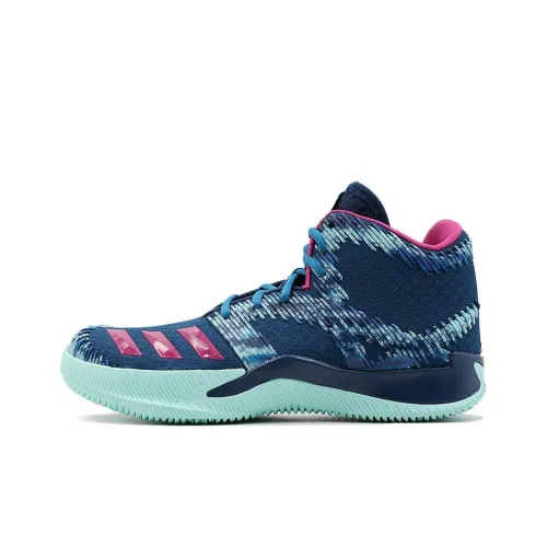 Adidas Bounce Legends Амортизаторы Shock Slip-resistant Abrasion-resistant Breathable MID Баскетбольные кроссовки Unisex Blue