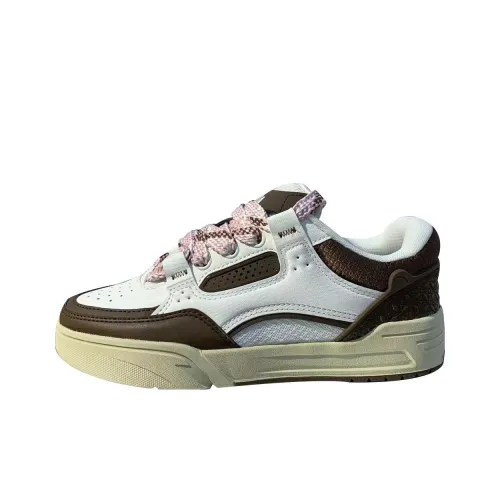 ANTA Противоскользящие Износостойкие Низкие Кроссовки для скейтбординга Женские Айвори Белый Плавник Коричневый