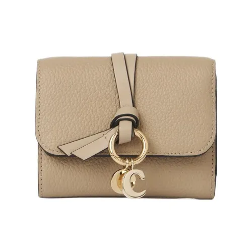 Chloe Alphabet с рельефной текстурой Телячья кожа Держатель для карт кошелек Маленький Женский Clay Brown