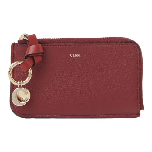 Chloe Alphabet с рельефным узором телячья кожа кошелек для монет кошелек маленький женский темно-фиолетовый красный