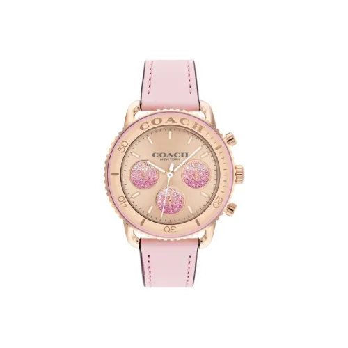 COACH CRUISER Collection Наручные часы Кварцевый механизм Кожаный ремешок Розовое золото Циферблат часов Женские часы