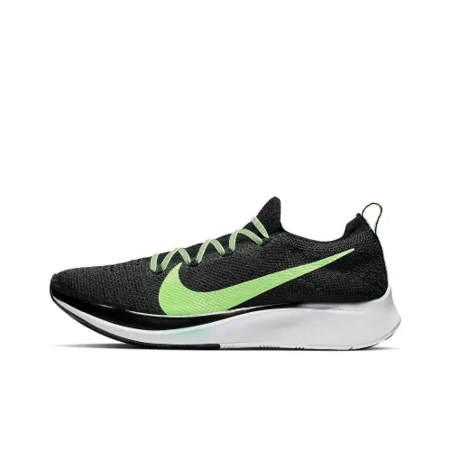 Nike Zoom Fly 1 Flyknit Slip-resistant Abrasion-resistant Low-top Беговые кроссовки Мужские Черные Зеленые