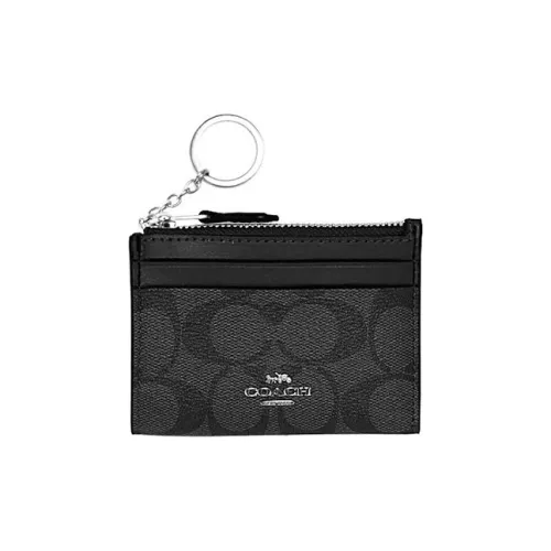 COACH Mini Id Skinny Искусственная кожа Документный кошелек держатель для карт стандартный женский черный