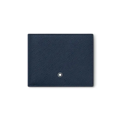 MONTBLANC Full Зернистая кожа коровы Держатель для карт кошелек Стандартный Мужской Чернильно-синий
