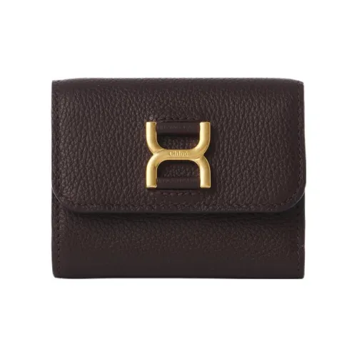 Chloe Marcie Телячья кожа с текстурой держатель для карт кошелек маленький женский глубокий фиолетовый