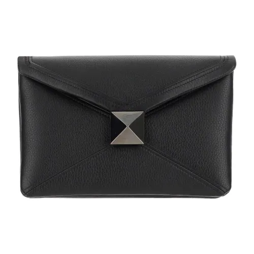 Valentino One Stud Кожаный Клатч Стандартный Мужской Черный
