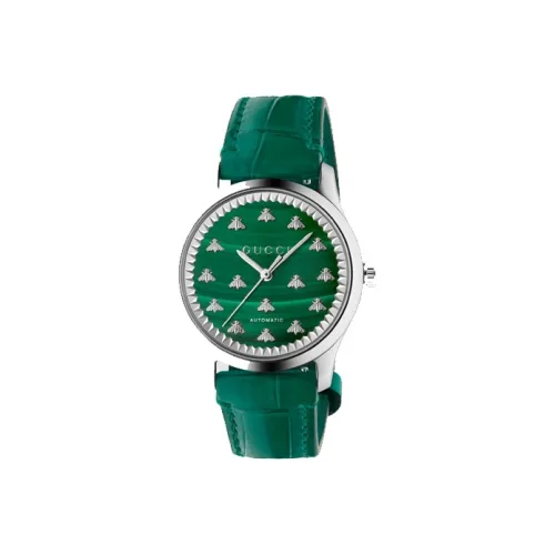 GUCCI Женские часы Автоматический механический механизм ремень из натуральной кожи 38 мм зеленый циферблат