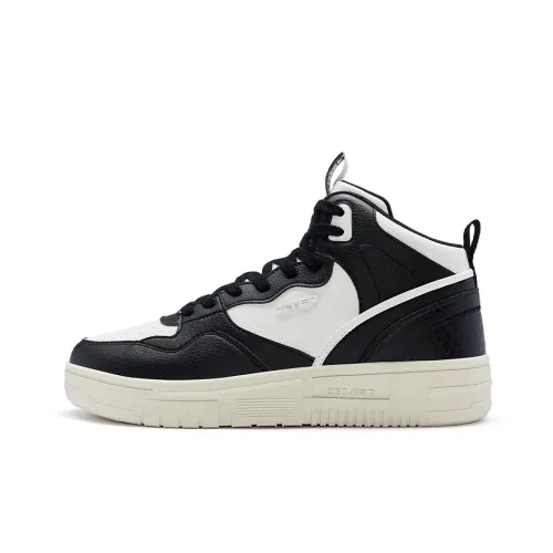 XTEP Clover Белый Slip-resistant Высокие Кроссовки для скейтбординга Мужские Черный Sail Белый