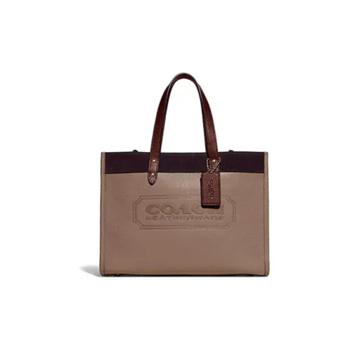 COACH Field Кожа Сумка через плечо Тоут Сумка Сумка для покупок Сумка Большая Унисекс Молочно-чайный