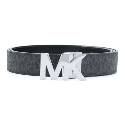 MICHAEL KORS Letter Logo Двойной Sided Плавная пряжка Кожаные ремни Мужской Черный Ширина 4CM