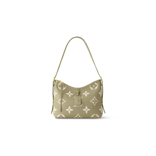 LOUIS VUITTON Carryall Grained Телячья кожа Сумка для покупок Комбинированная сумка Сумка Сумка через плечо Женская Хаки зеленый