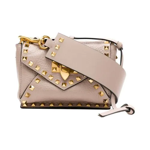 Valentino Кожа Сумка через плечо Стандартная Женская Серо-розовая