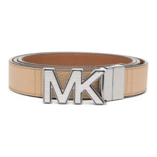 MICHAEL KORS Логотип Plaque Украшение Плавная пряжка Кожаные ремни Женские Хаки Ширина 3,4CM