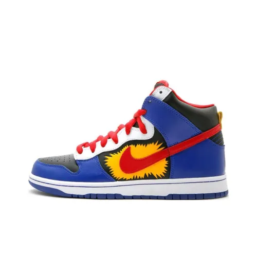 Nike Dunk High Slip-Resistant Abrasion-Resistant High Top Skateboard Shoes Unisex Blue Найк Dunk High противоскользящие устойчивые к истиранию высокие топовые скейтборд-кроссовки унисекс синие