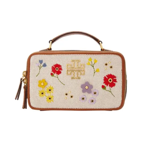 TORY BURCH Ткань с кожаными вставками Camera Сумка Сумка через плечо Женская Бежевая