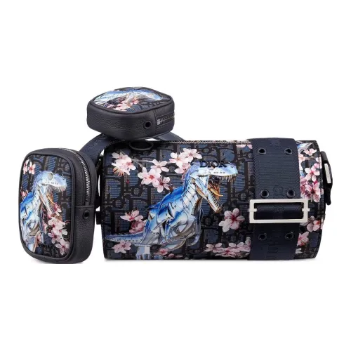 DIOR SORAYAMA Коллаборация Нейлон с текстурой Телячья кожа Сумка через плечо Стандартная Мужская Черная