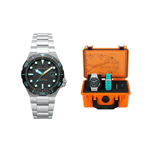 SPINNAKER BOETTGER Collection Мужские часы Автоматический механический механизм Стальной ремешок Черный циферблат