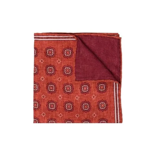 BRUNELLO CUCINELLI Шелковые шарфы Мужской Красный Коричневый