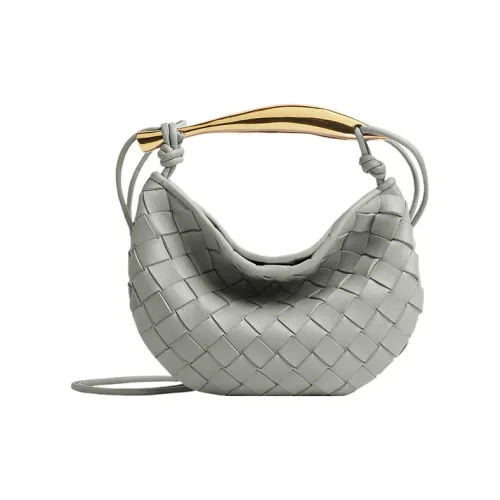 Bottega Veneta Sardine Овчина Портативная Сумка через плечо Сумка на плечо Мини Женская Агатовый Серый