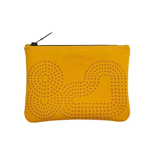 HERMES Полиамид Клатч Маленький Женский Желтый