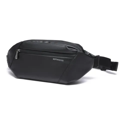 SEPTWOLVES Ткань Сумка через плечо Sling Сумка Сумка через плечо Бананка Стандартная Унисекс Черная