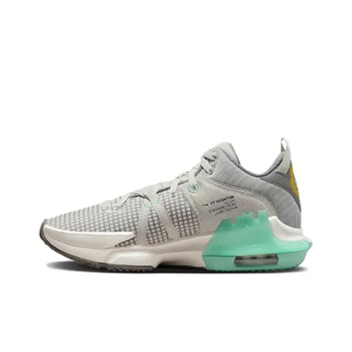Nike Witness 7 Амортизирующие низкие баскетбольные кроссовки с защитой мужские серо-зеленые