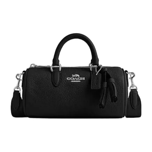 COACH Lacey Корова Кожа Бостон Сумка Сумка Сумка через плечо Сумка через плечо Стандартная Женская Черная
