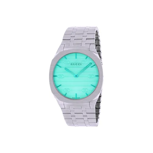 GUCCI Женские часы Кварцевый механизм Ремешок из нержавеющей стали 38 мм Зеленый циферблат