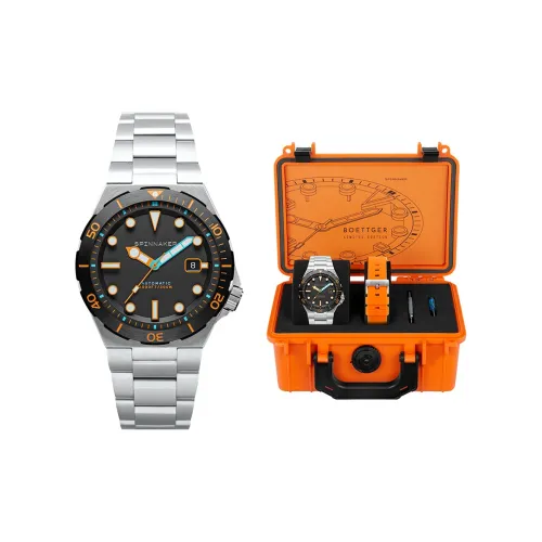 SPINNAKER BOETTGER Collection Мужские часы Автоматический механический механизм Стальной ремешок Черный циферблат