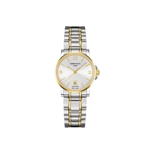 CERTINA Camaro Collection Кварцевый механизм Женские часы 25 мм Белый циферблат Корпус из нержавеющей стали Ремешок из нержавеющей стали