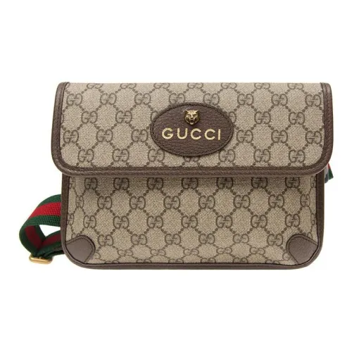 GUCCI Neo Vintage series Холст с кожей Курьерская сумка Сумка через плечо Бананка Маленький Мужской Эбеновый Коричневый