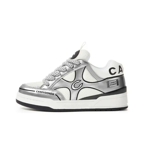 CANDYDONDA Liquid Metal MID Топ Скейтборд Кроссовки Unisex Silver White