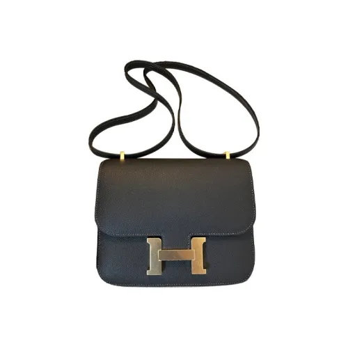 HERMES Constance Эпсом Кожа Сумка через плечо Мини Женский 88 Графитовый Серый