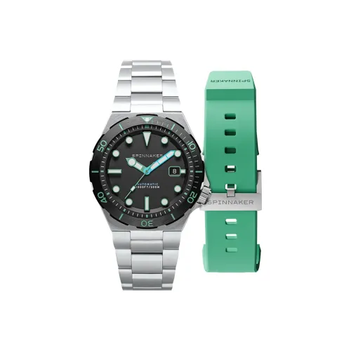 SPINNAKER Мужские часы Автоматический механический механизм Стальной ремешок Черный циферблат