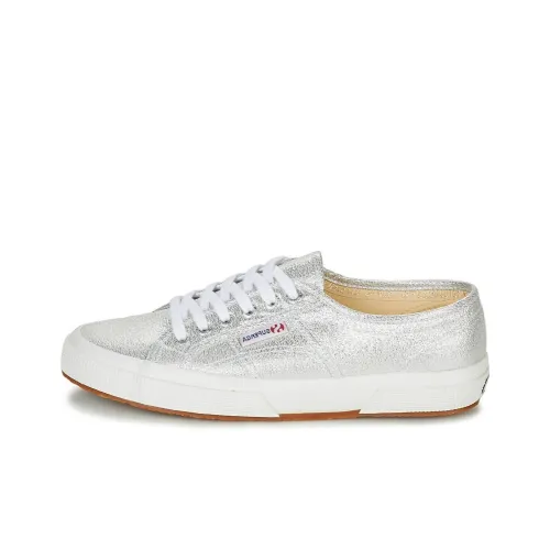 SUPERGA 2750 LAMEW противоскользящие устойчивые к истиранию низкие кеды для скейтбординга женские серебряные