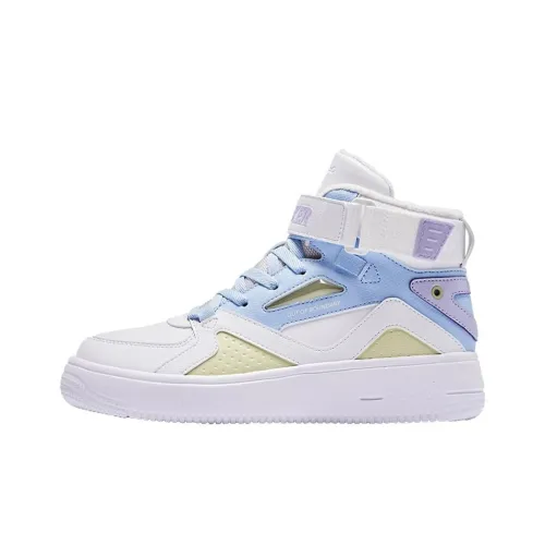 QIAODAN Скейтборд Кроссовки High Топ Jordan Белый/Glacier Blue Женские