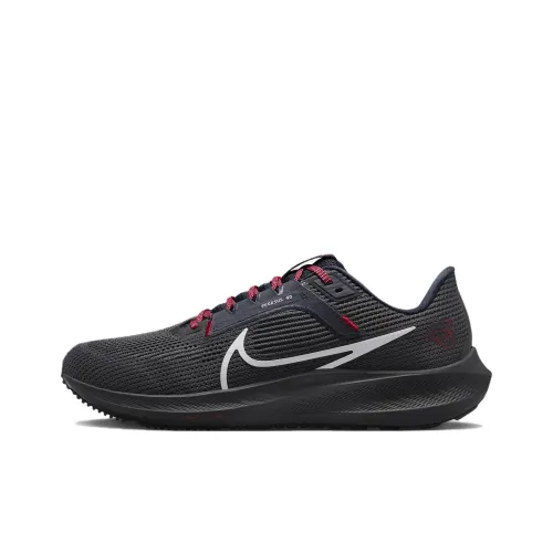 Nike Air Zoom Pegasus 40 Устойчивый к истиранию Низкий Топ Воздушная подушка Повседневные Беговые кроссовки Мужские Серый Белый