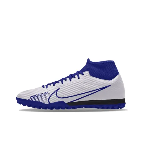 Nike Zoom Mercurial Superfly 9 ACADEMY FG Амортизирующие Износостойкие Футбольные бутсы Унисекс Синие Белые