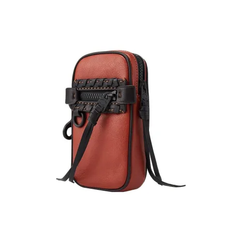 COACH N S Кожа Camera Сумка Кошелек Чехол для телефона Сумка через плечо Мини Мужской Красный