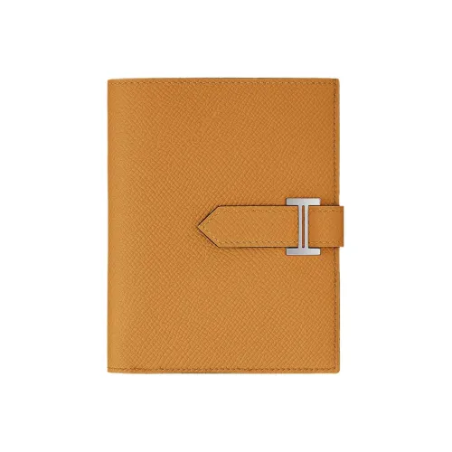 HERMES Calvi Evercolor Телячья кожа Держатель для карт кошелек Женские 2S Кунжут