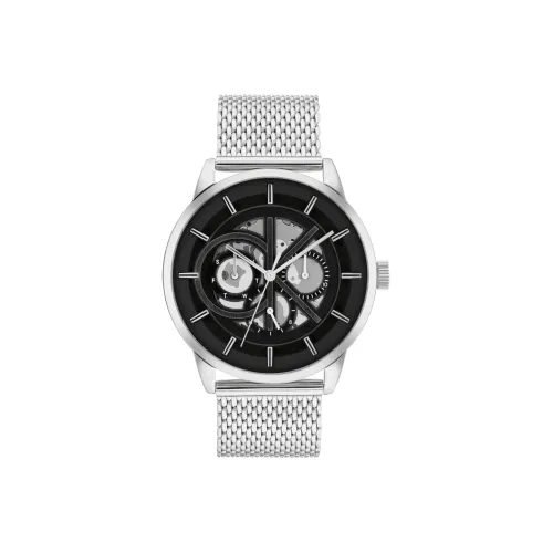 Calvin Klein Brave Heart Collection Мужские часы Кварцевый механизм Стальной ремешок 43 мм Черный циферблат Часы 25200213 gj