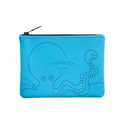 HERMES Neobain Waves Полиамид Клатч Маленький Женский Синий