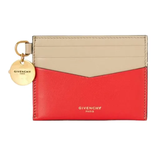 Givenchy Кожа Держатель для карт Стандартный Женский Красный Бежевый
