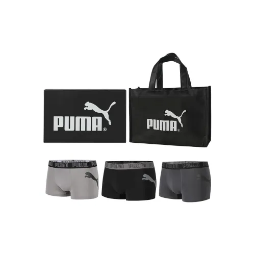 PUMA Черный/Темно-Серый/Светло-Серый 3 Пачки Мужские Подарочные Наборы Трусов