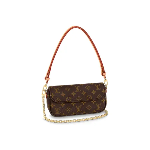 LOUIS VUITTON Ivy Coated Canvas Baget Bag Shoulder Bag Handbag Women's Brown