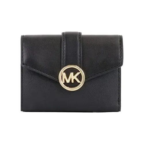 MICHAEL KORS CARMEN Бесшовный кожаный клатч сумка через плечо кошелек женский черный