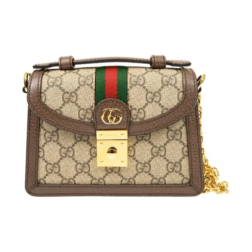 GUCCI Ophidia Холст и Кожа Ручная Сумка Сумка через плечо Сумка на плечо Мини Женская